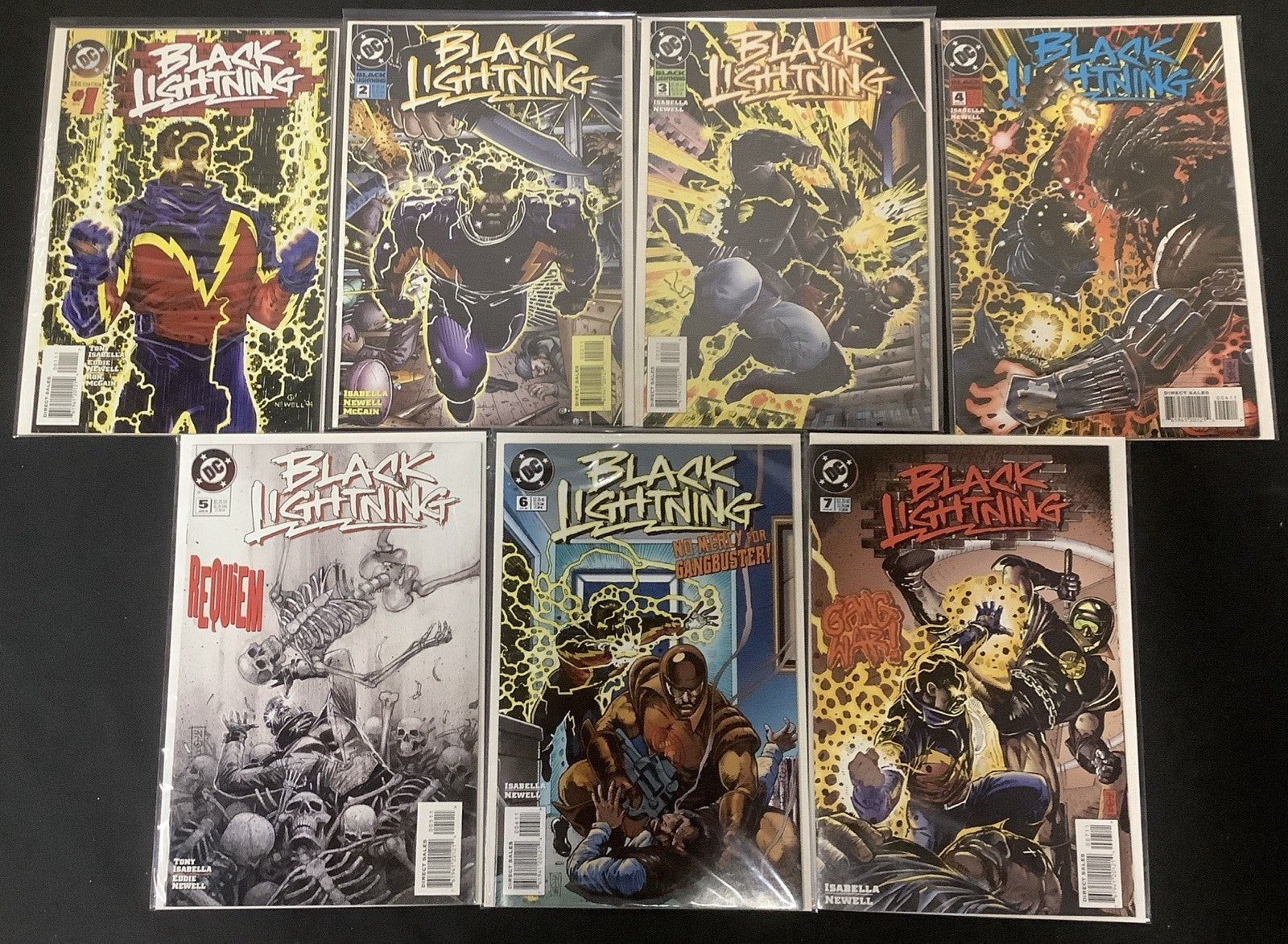 Black Lightning #1-7 Comic Lot, DC Comics, Tony Isabella/Eddie Newell, 1995