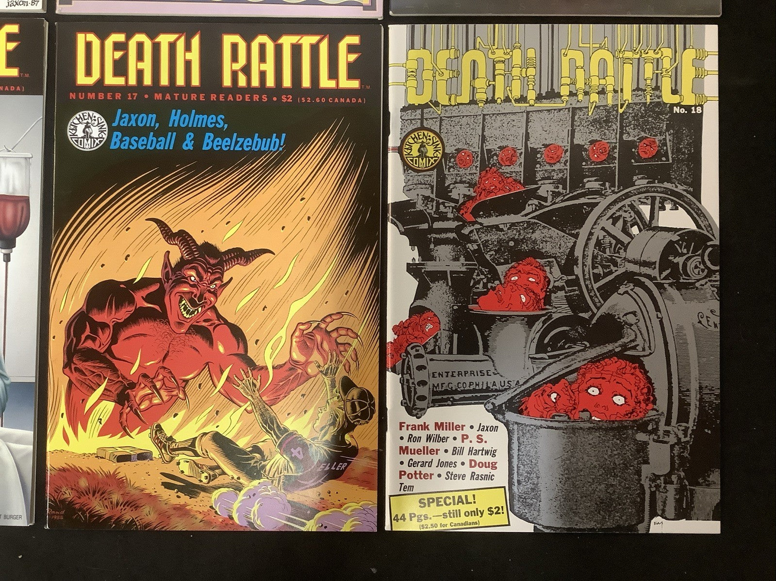 Death Rattle #11-18 Comic Lot, Kitchen Sink Press, Low Print Count