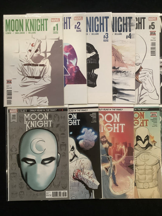 Moon Knight #1-14 + #188-200 Complete Comic Set, Marvel, #1 3rd Print Green Cvr