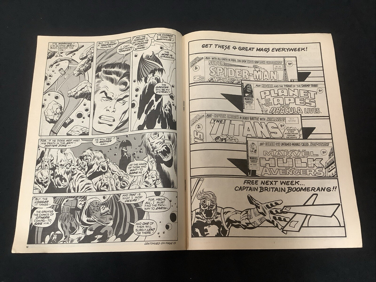 Captain Britain #1 (Marvel UK 1976) F+ (6.5) No Mask, 1st App Captain Britain