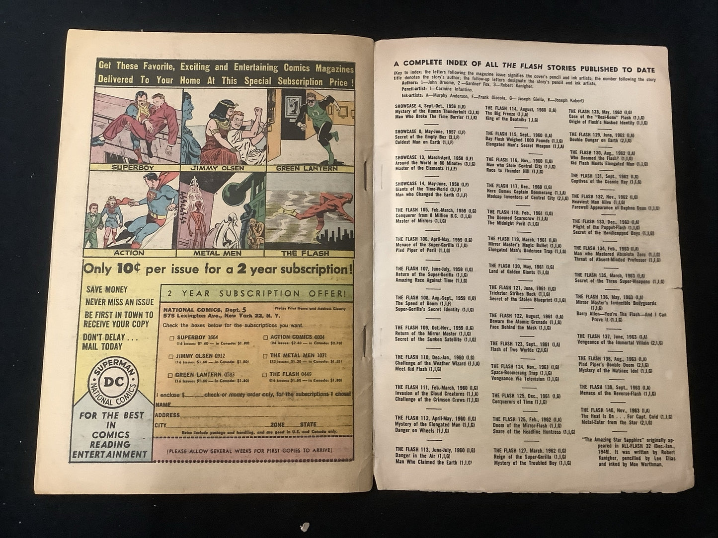 Flash Annual #1 (1962) G+ (2.5) Carmine Infantino, Famous Flash Firsts Origins