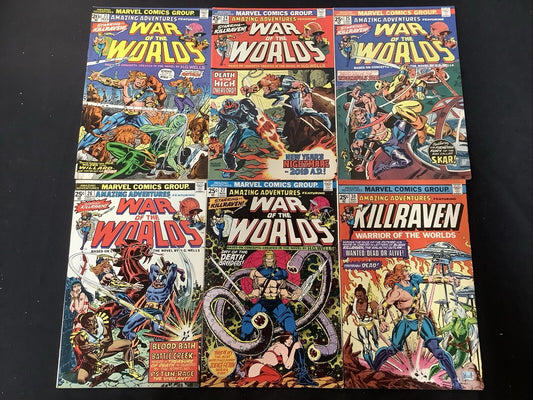 Amazing Adventures #23,24,25,26,27,30 Comic Lot, Killraven, War Of The Worlds
