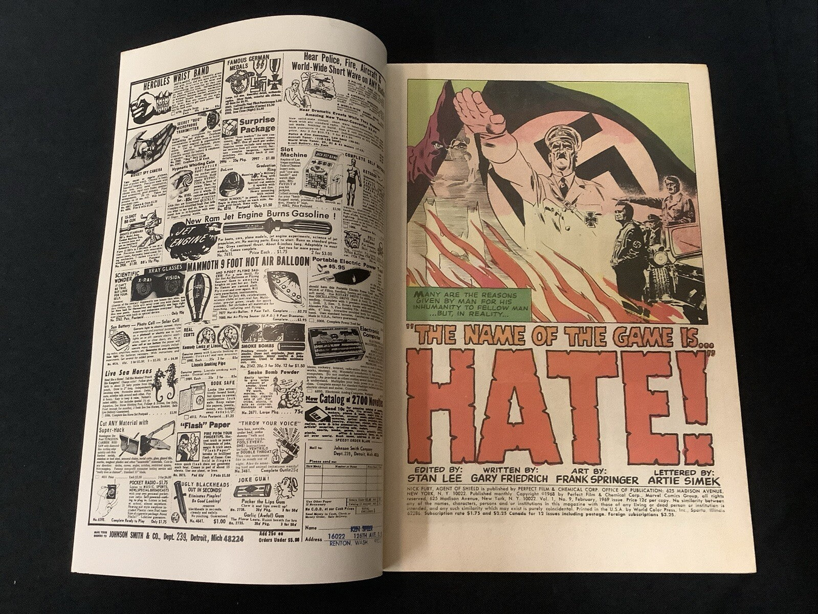 Nick Fury Agent of Shield #9 (Marvel February 1969) VF/NM (9.0) White Pages