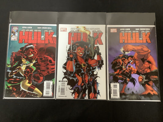 Hulk #15-17 Comic Lot, Marvel, Jeph Loeb, 1st App Red She-hulk (Betsy Ross) 2009