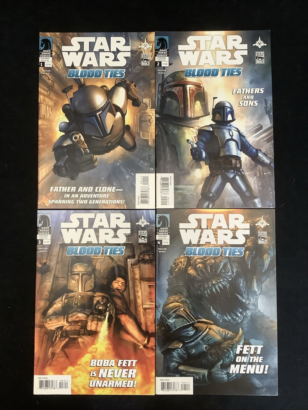 Star Wars Blood Ties Jango And Boba Fett #1-4 Complete Comic Set, Dark Horse