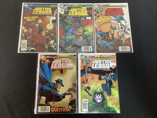 Justice League Unlimited #33-37 Comic Lot, DC Comics, NEWSSTAND COVERS!