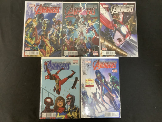 All-New, All-Different Avengers #1-5 Comic Lot, Marvel Comics, 1:25 Variant #2