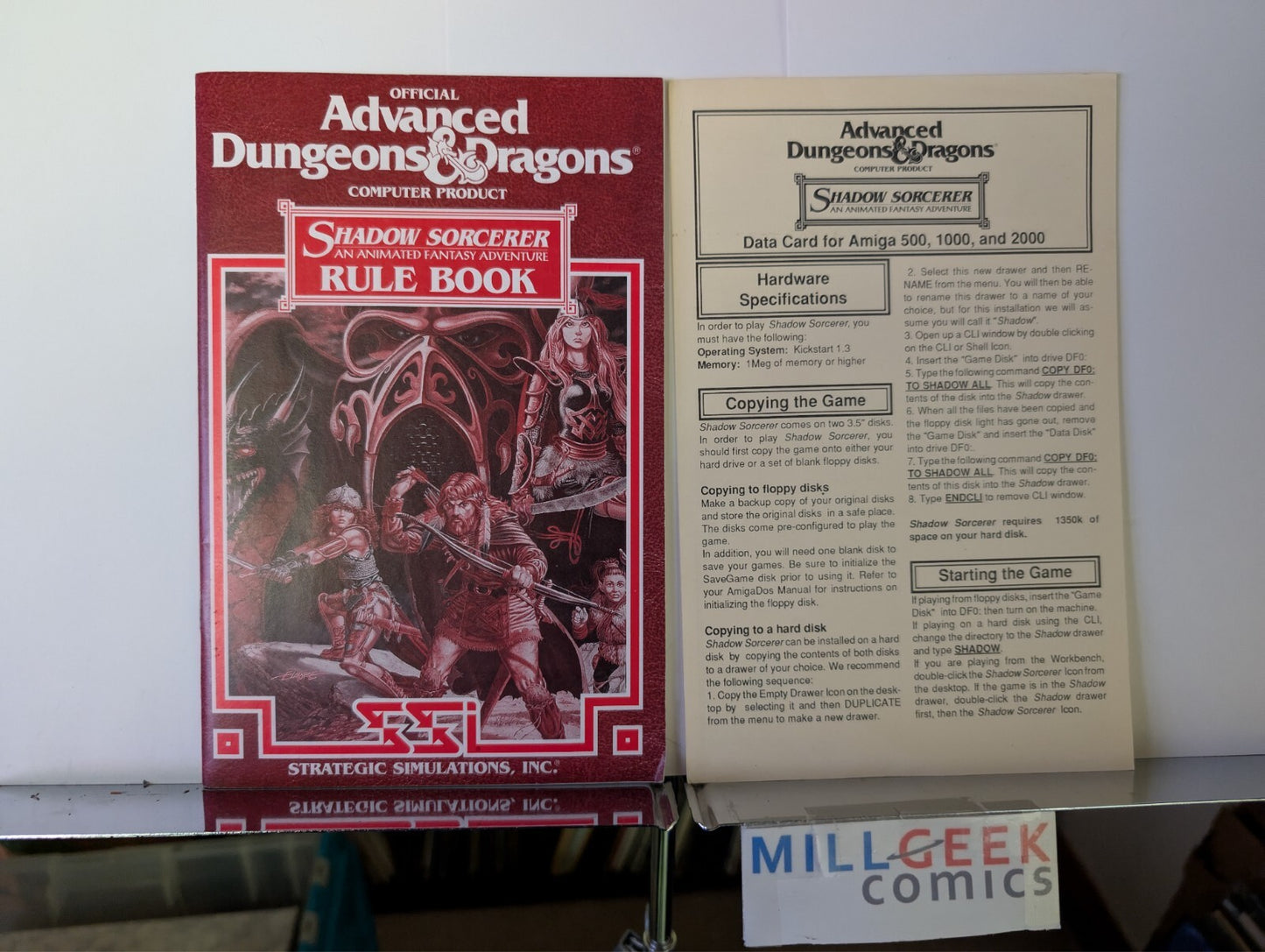 AD&D Shadow Sorcerer Rule Book / Data Card (Amiga) -JD