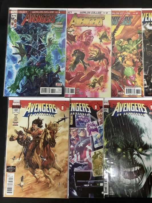 Avengers #672-690 Comic Lot, Marvel, Mark Waid, 1st App Immortal Hulk, 2017