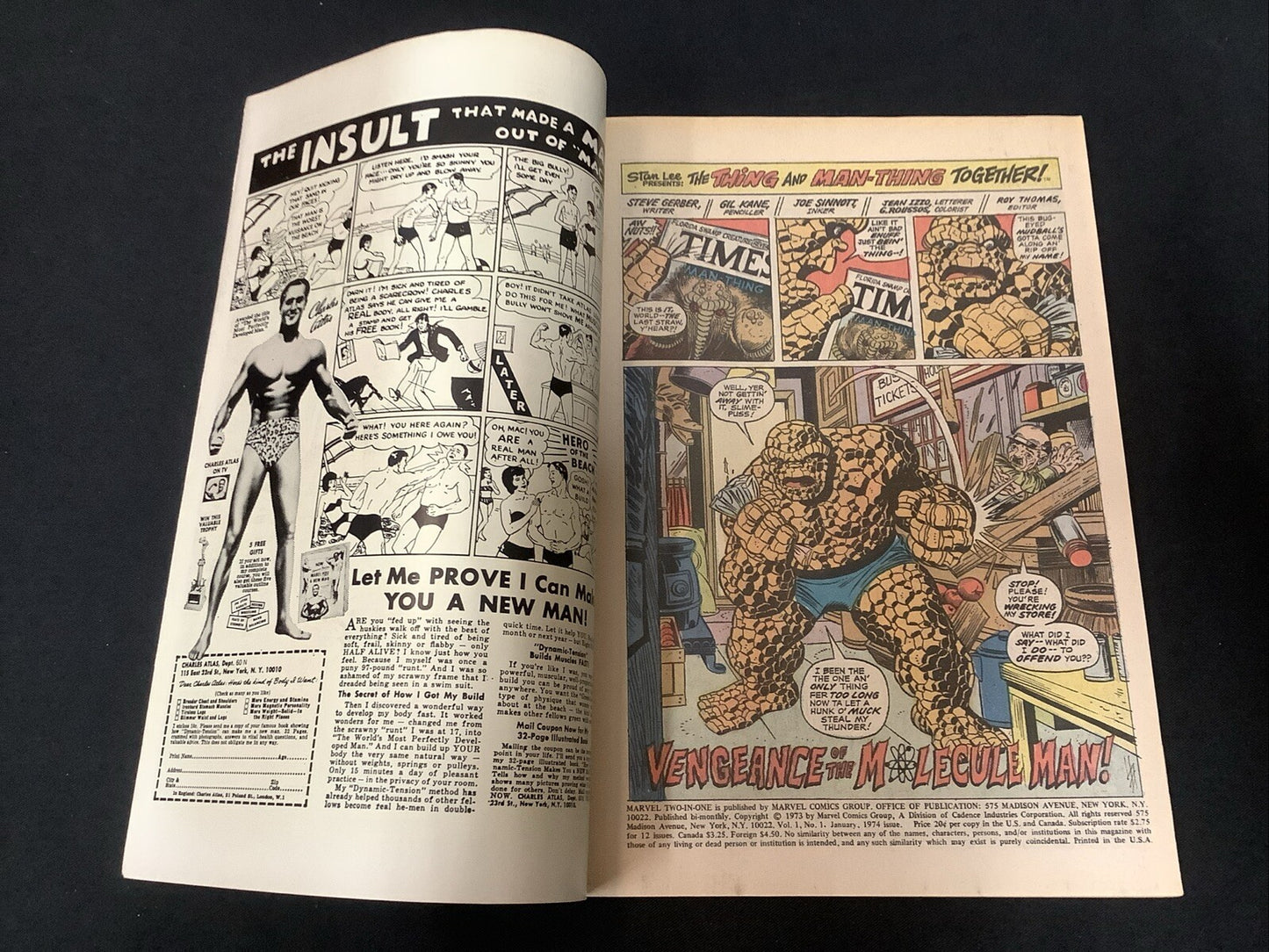 Marvel Two-in-One #1 (Marvel Comics 1974) F/VF (7.0) Significant Top Staple Rust
