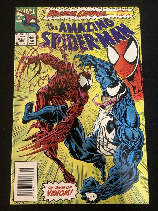 Amazing Spider-Man #377-380 Comic Lot, Maximum Carnage, #378 Newsstand Edition