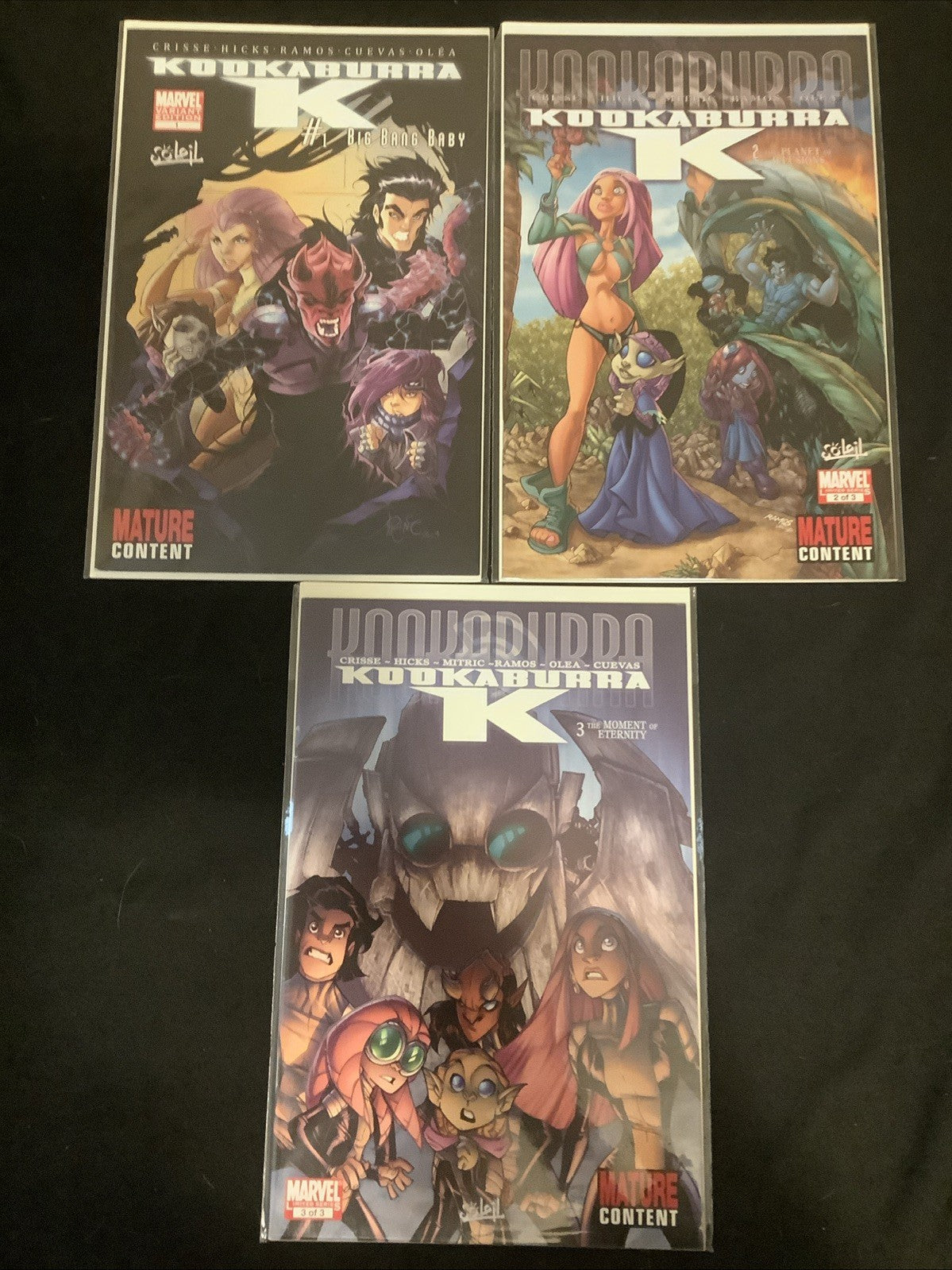 Kookaburra K #1-3 Complete Comic Set, Soleil/Marvel Comics, Moment Of Eternity