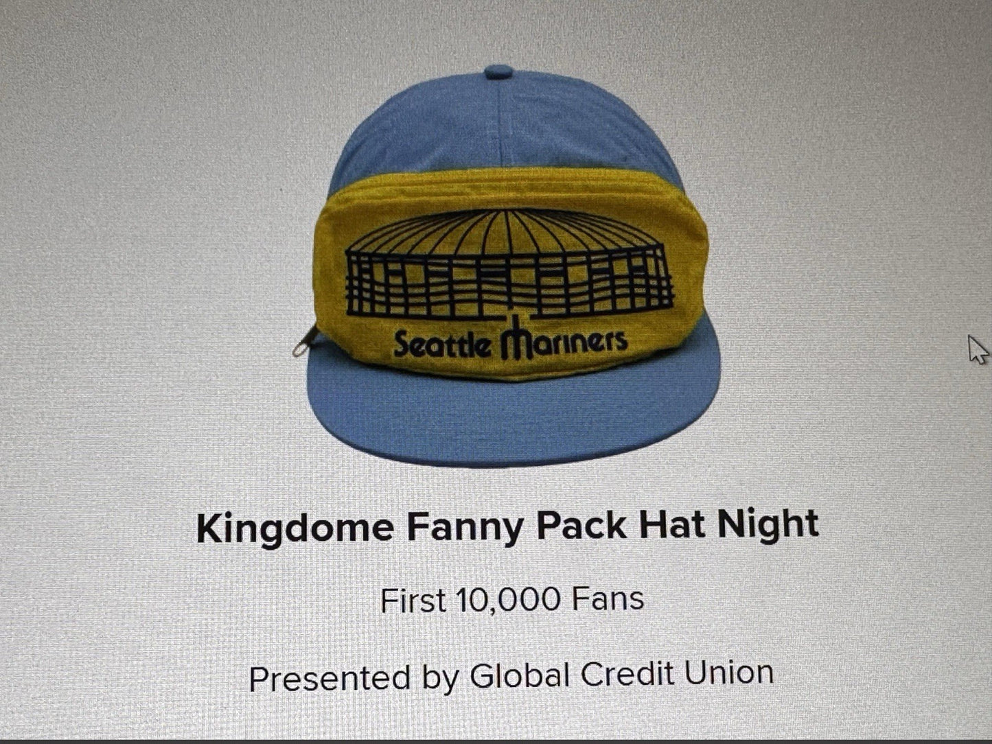 Seattle Mariners Kingdome Fanny Pack Hat 4/17/26 -NEW!