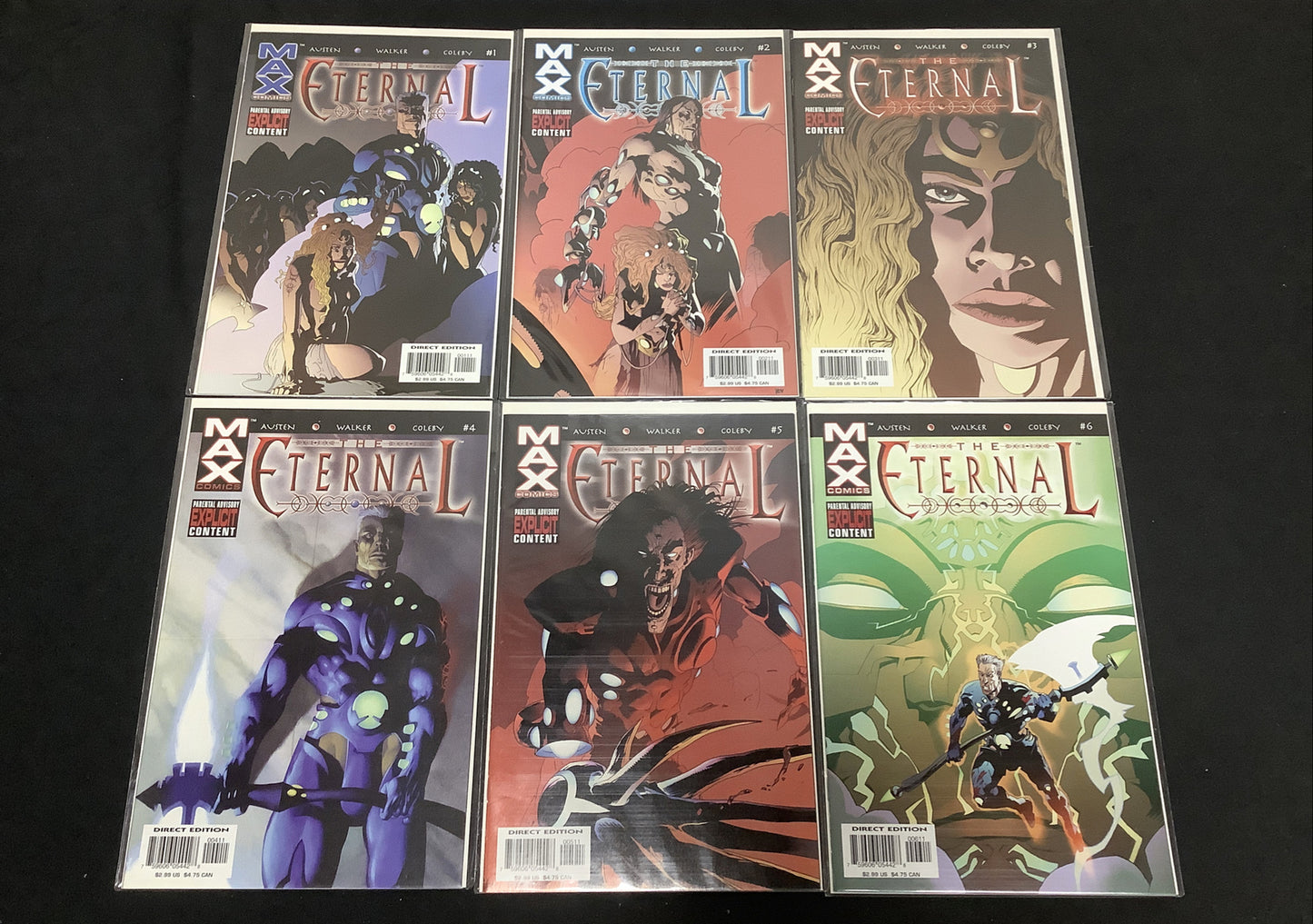 Eternal #1-6 Complete Comic Mini-series, Marvel/MAX Comics, Chuck Austen, 2003