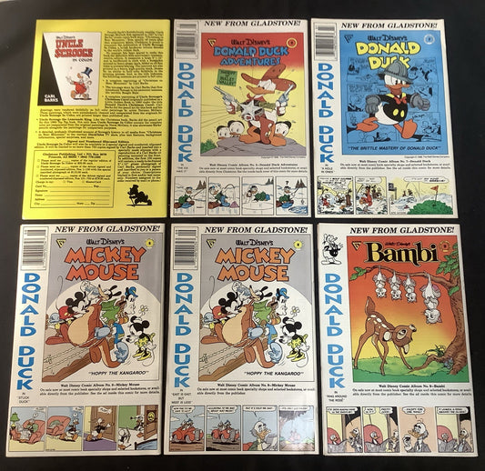 Walt Disney's Mickey Mouse and Donald #1-6 Comic Lot, Gladstone, Bill Wright