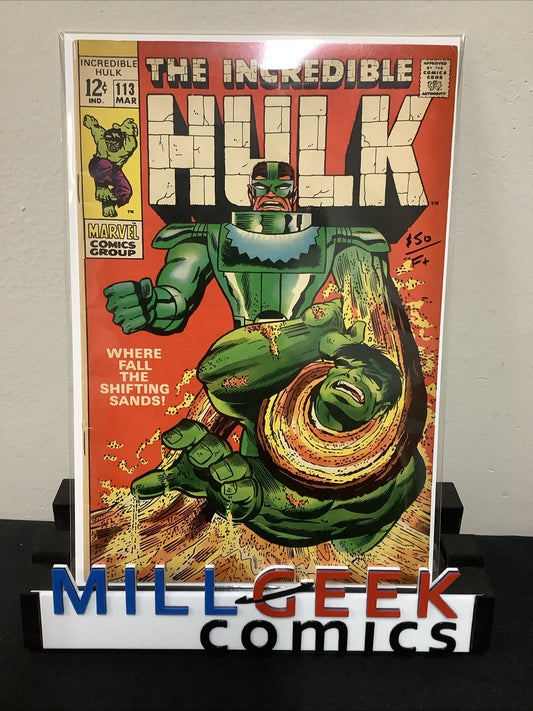 The Incredible Hulk #113 (Marvel Comics March 1969) Fine+ (6.5) Vs. Sandman