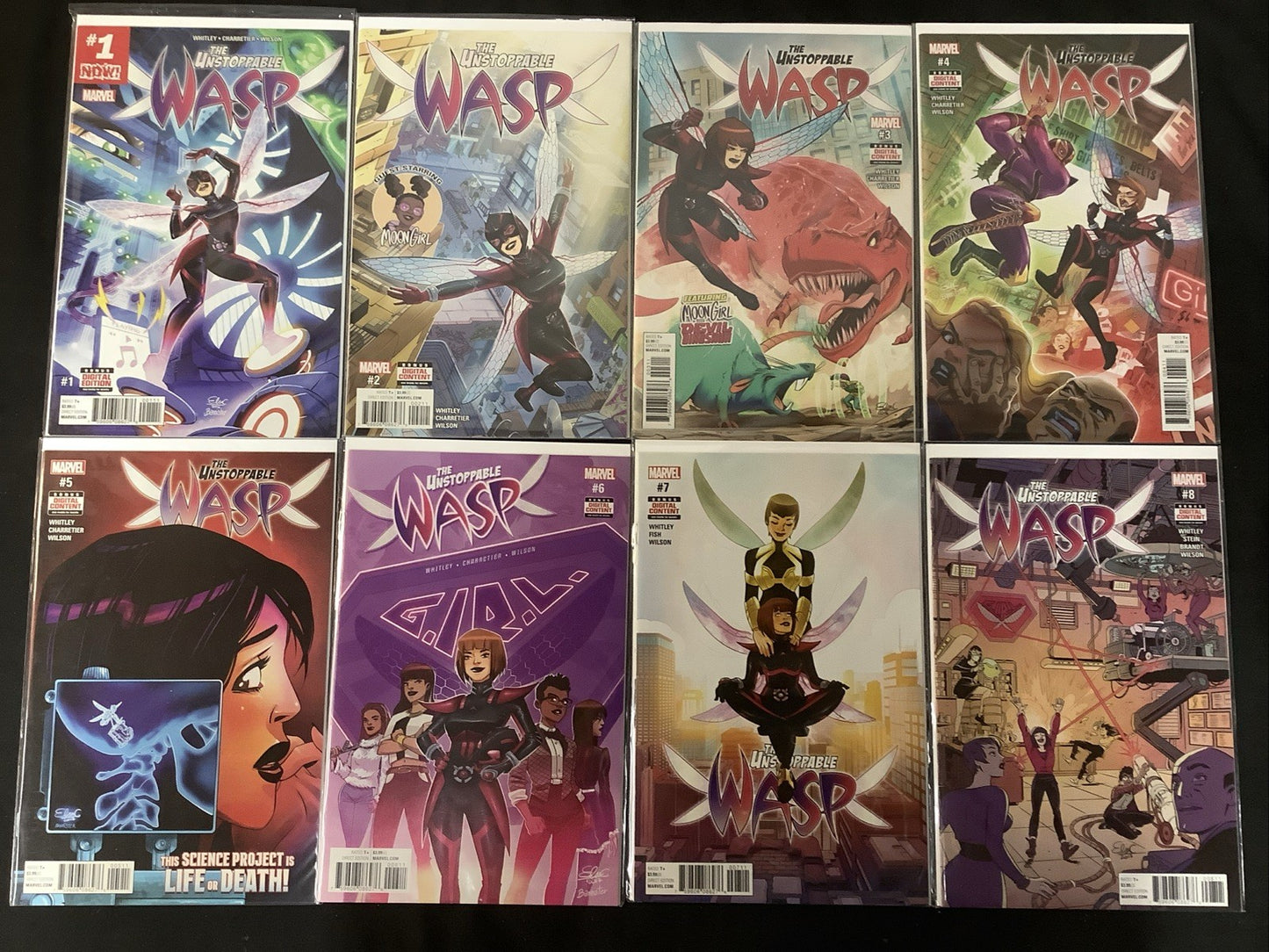 Unstoppable Wasp #1-8 Complete Comic Series, Marvel Comics, Whitley/Charretier