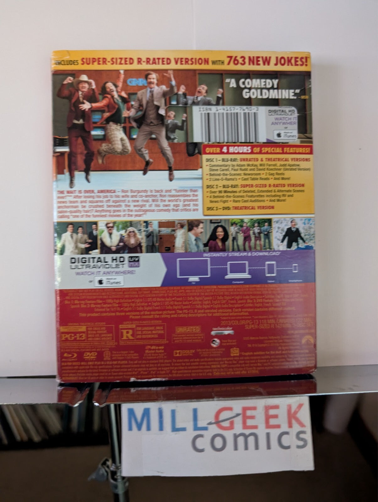 Anchorman, "Rich Mahogany" Ed (New) / Anchorman 2 (Like New) (Blu-Ray 2004) -JD