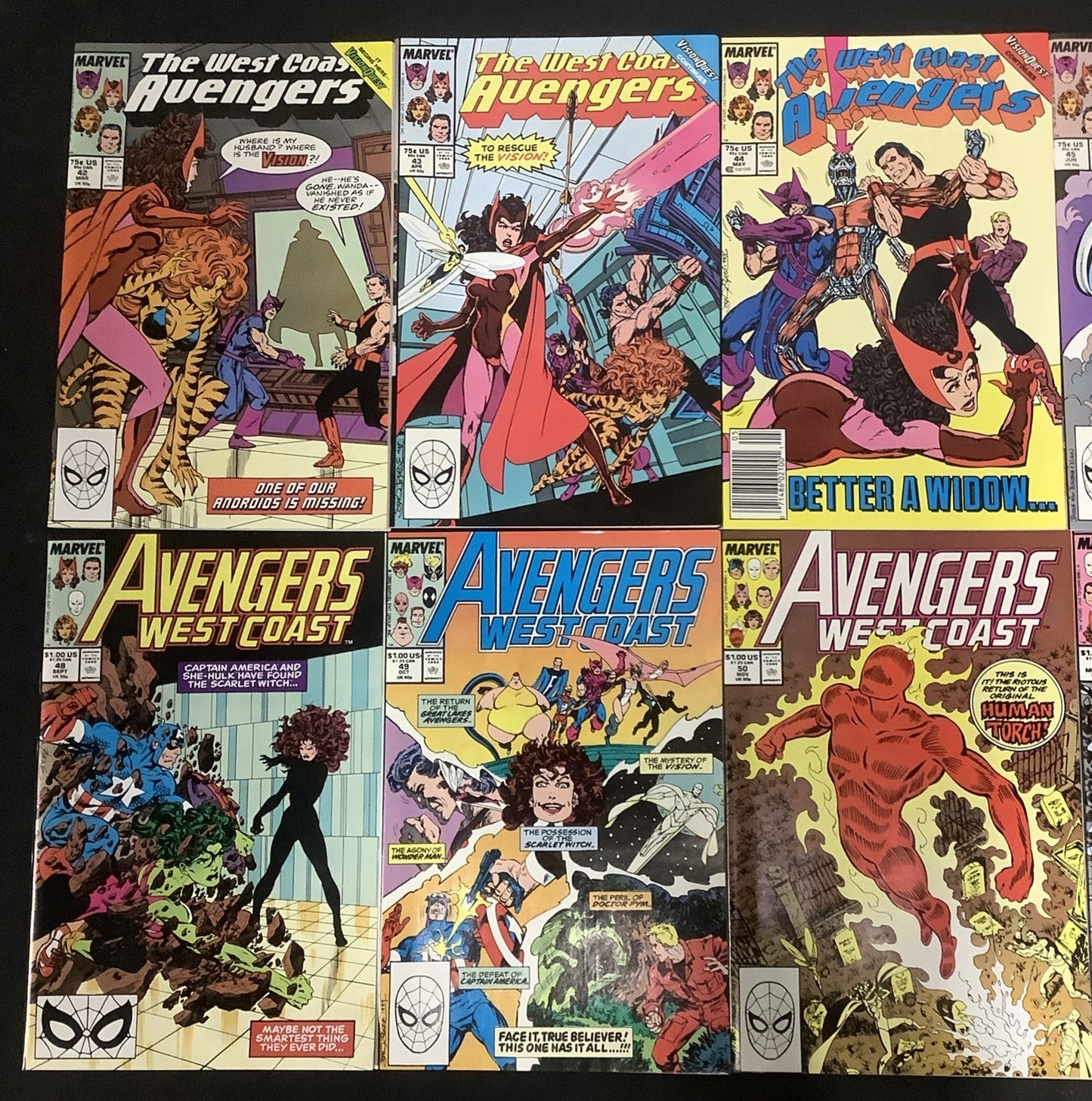West Coast Avengers #42-65 Comic Lot, Debut Of White Vision, John Byrne, 1985