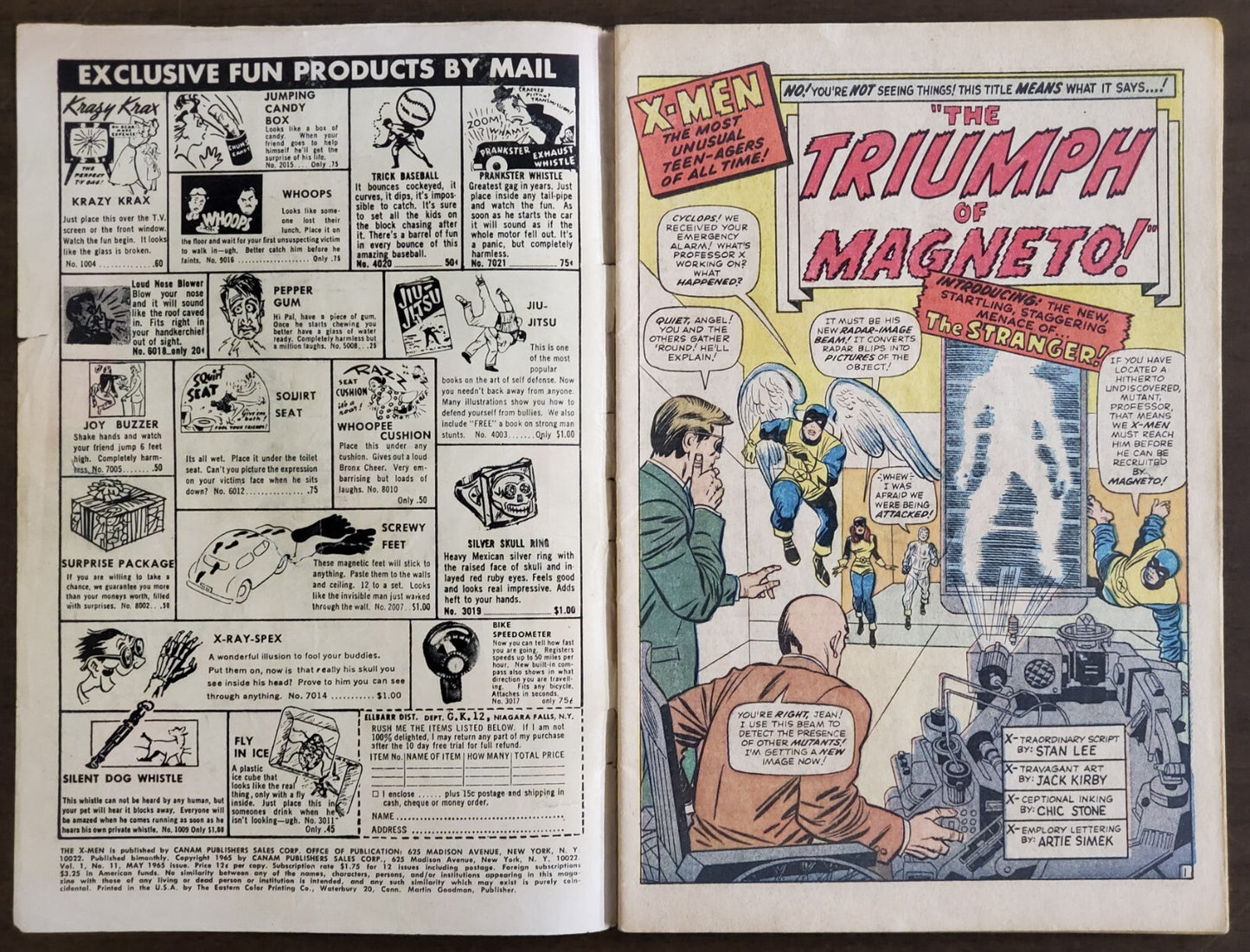 X-Men #11 (1963) 2.0 (G) 1st app The Stranger Gigantians Brotherhood disbands