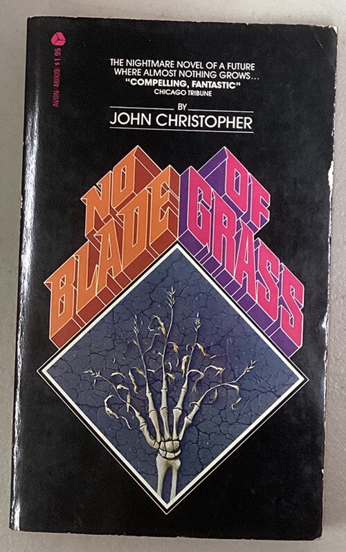No Blade Of Grass-John Christoper Vintage Horror PB Avon 1st Print 1980  -JD