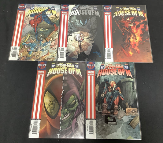 SPIDER-MAN HOUSE OF M (2005) 5 ISSUE COMPLETE SET #1-5 MARVEL COMICS