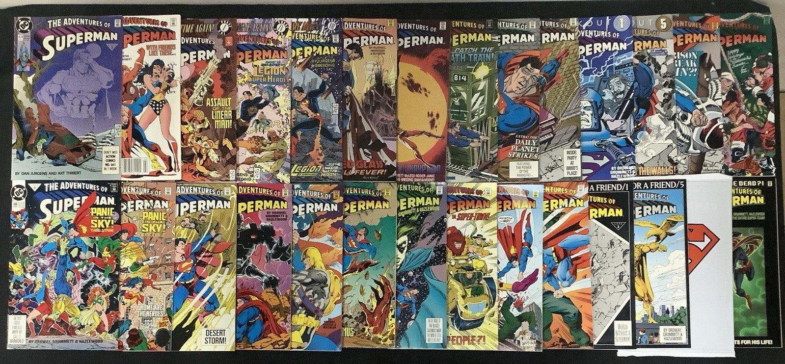 Adventures of Superman #474-529 Comic Lot, #500 Sealed, Reign Of The Supermen