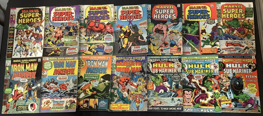 Marvel Super-Heroes #21-49 Comic Lot, Recollects Classic Marvel, Stan Lee, 1969