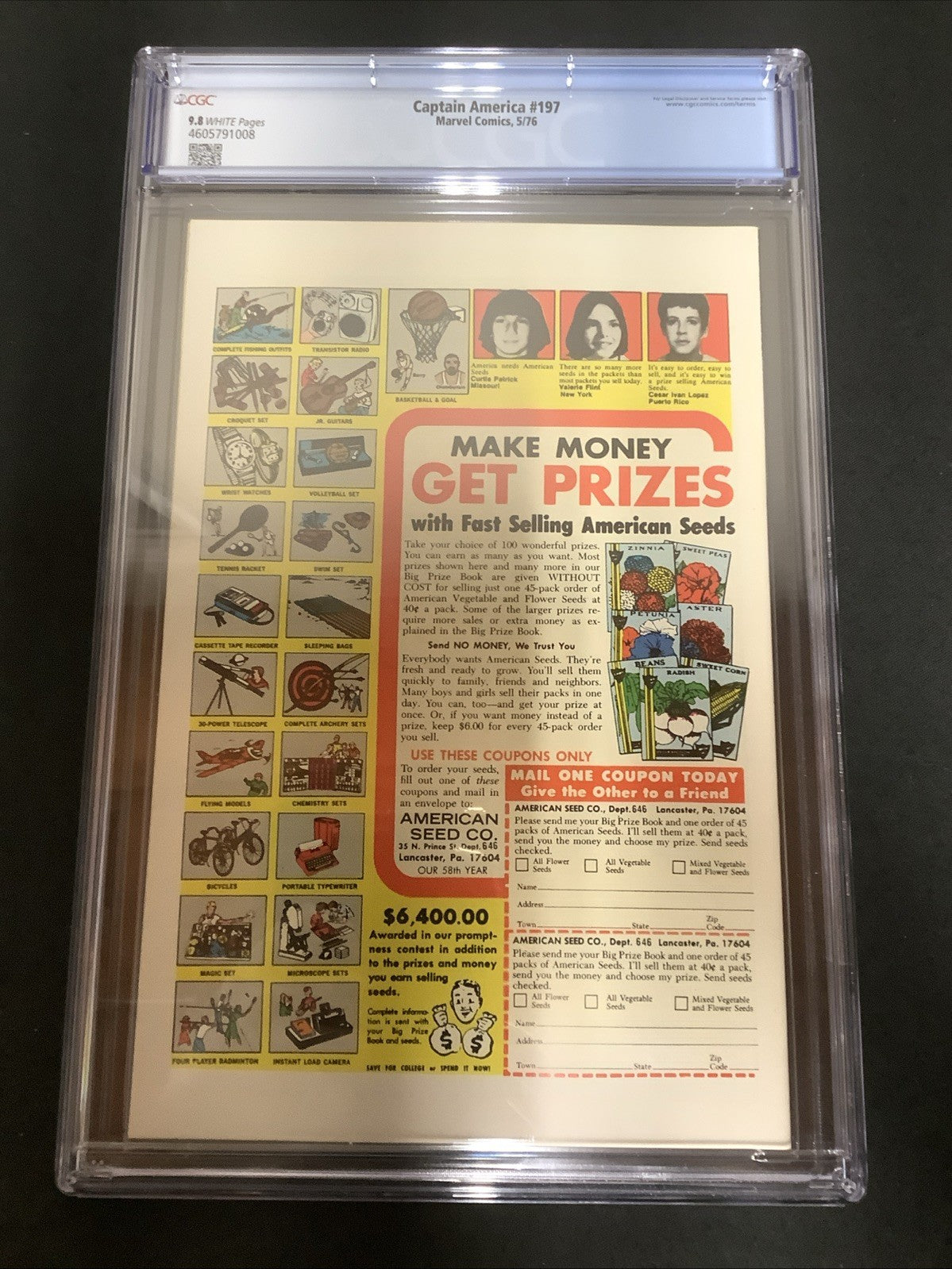 Captain America #197 (Marvel Comics May 1976) CGC Graded 9.8 (NM/M) White Pages