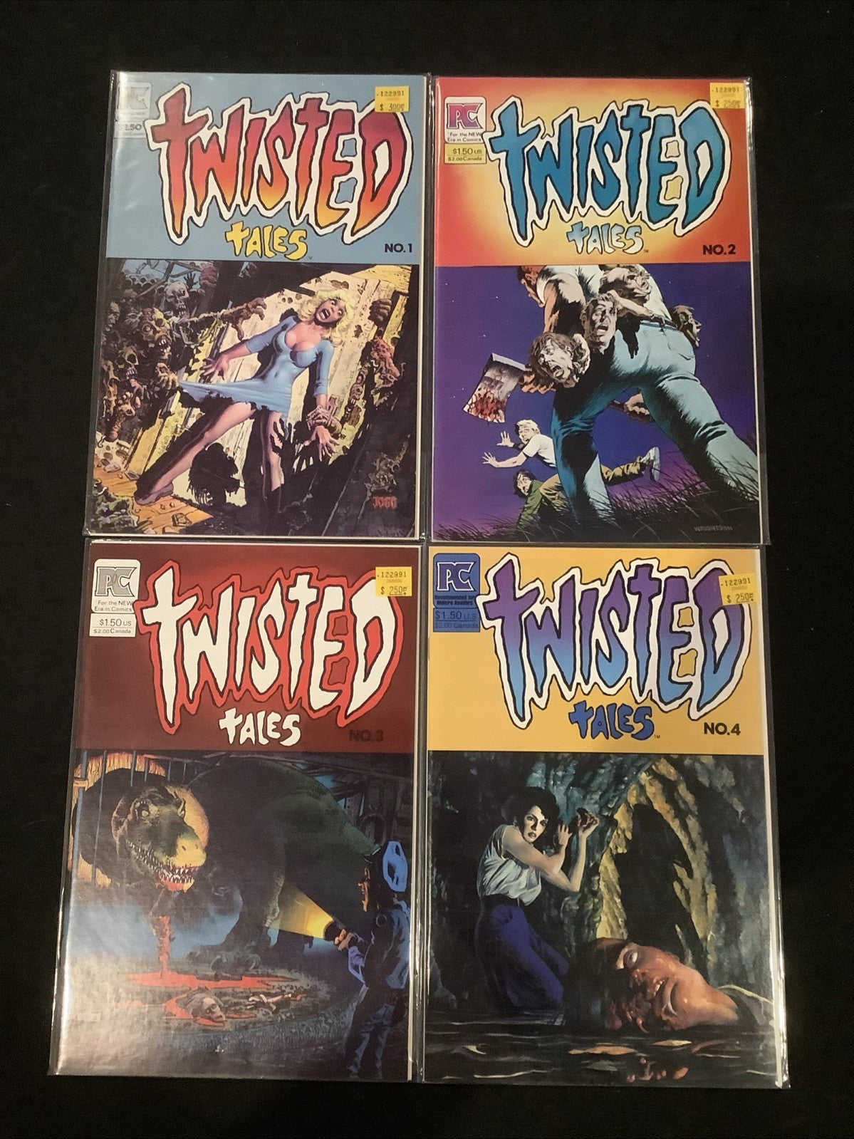Twisted Tales #1-4 Comic Lot, Pacific Comics, Bernie Wrightson Cover Art