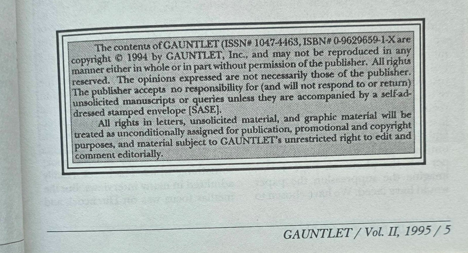 Gauntlet: Exploring The Limits Of Free Expression, Volumes 4-9 (1992-1994) JD