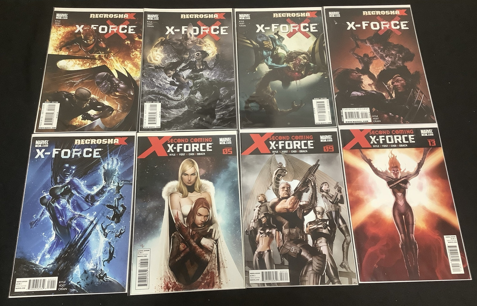 X-Force #21-28 Comic Lot, Marvel Comics, Death Of Nightcrawler, Firefist