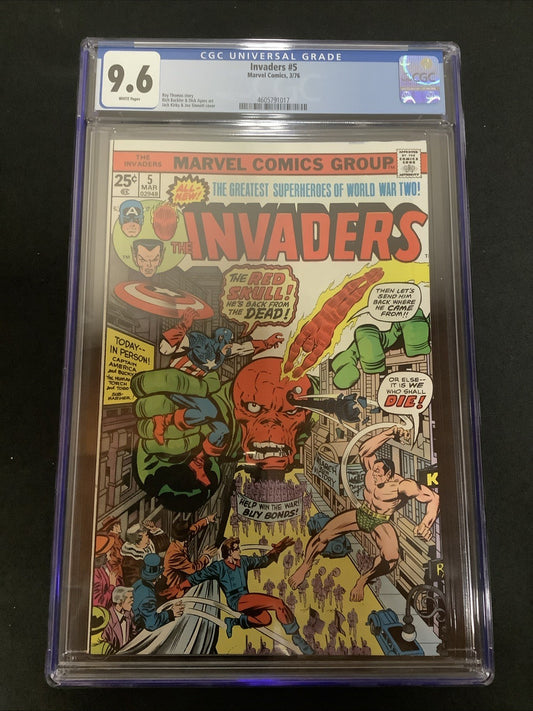 The Invaders #5 (Marvel Comics March 1976) CGC Graded 9.6 (NM+) White Pages