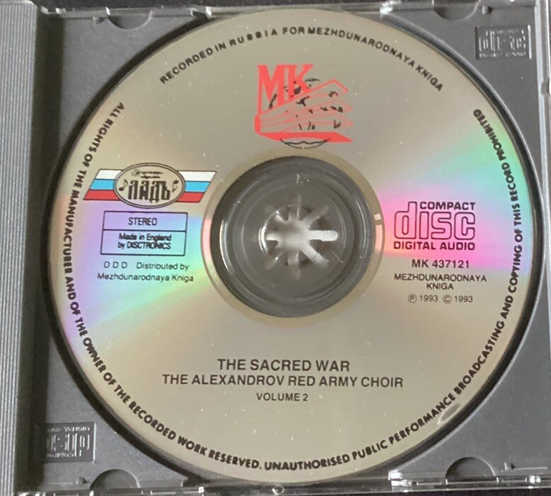 THE ALEXANDROV RED ARMY CHOIR-The Sacred War (CD, Made In England, Like New)-JD