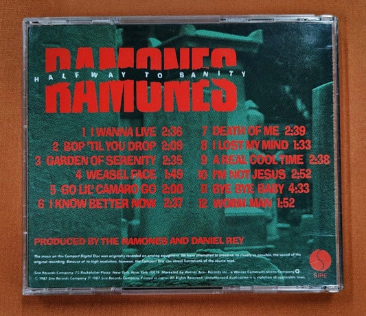Ramones LIKE NEW CD "Halfway To Sanity" Japan OBI (1987) JD