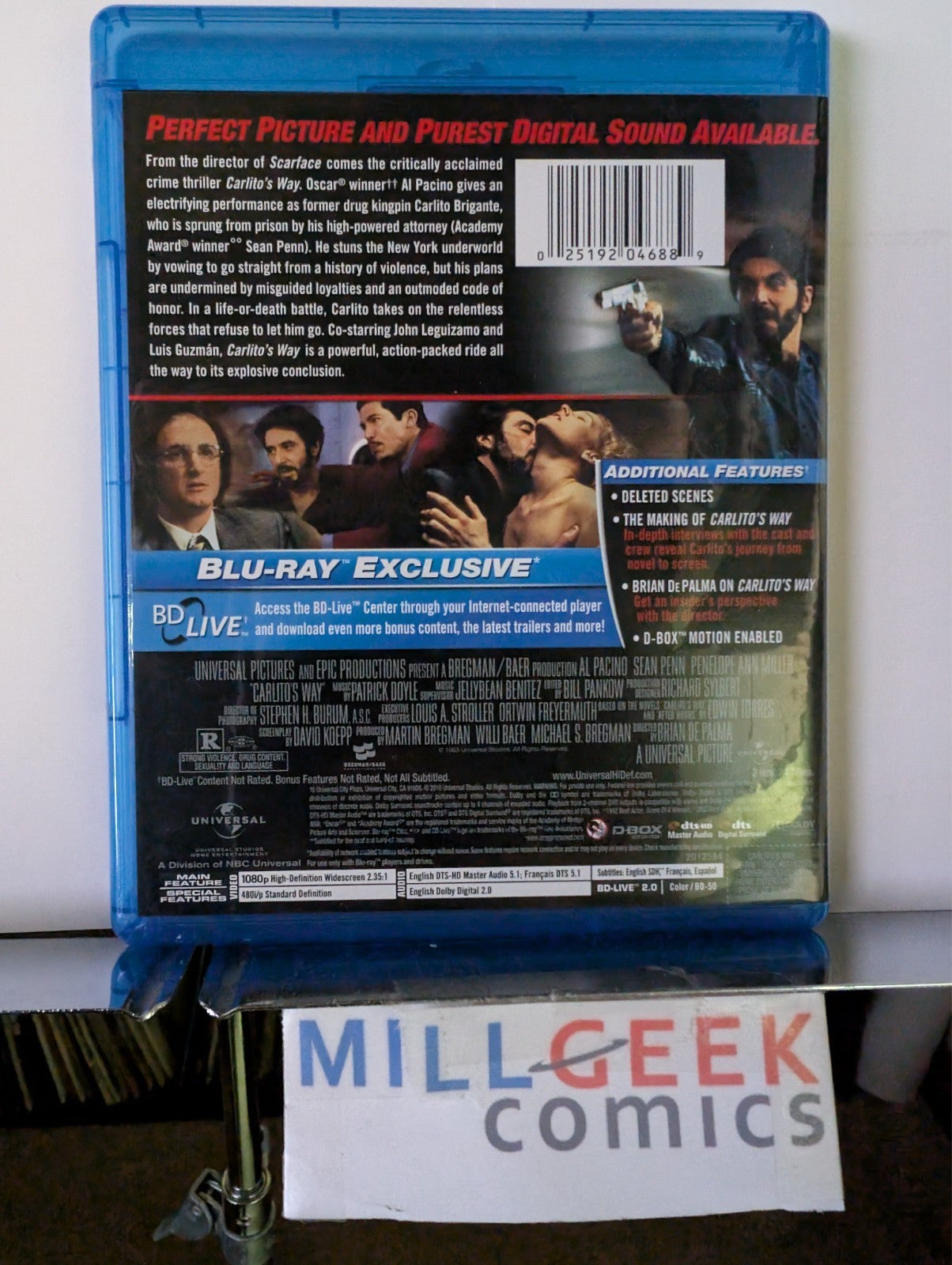 Untraceable / Carlito's Way, 2 Movies (Blu-Ray) Like New -JD