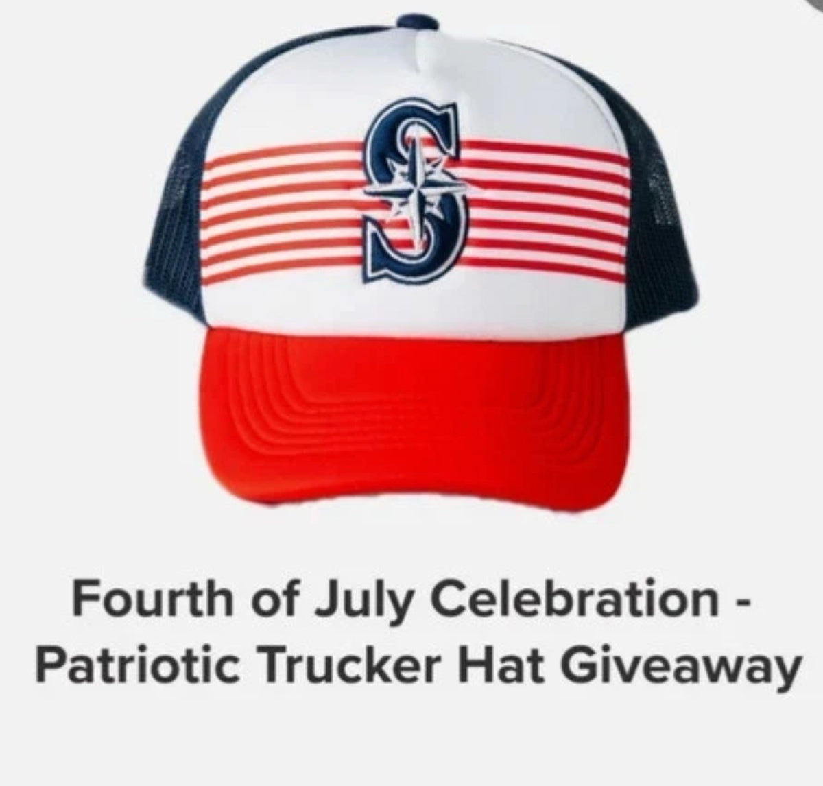 2025 Seattle Mariners SGA 7/4 Cap 4th of July Celebration Patriotic Trucker Hat
