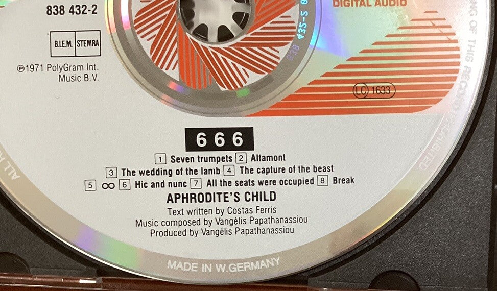 Aphrodite's Child - 666 2xCD Set, German Import, Like New)-JD