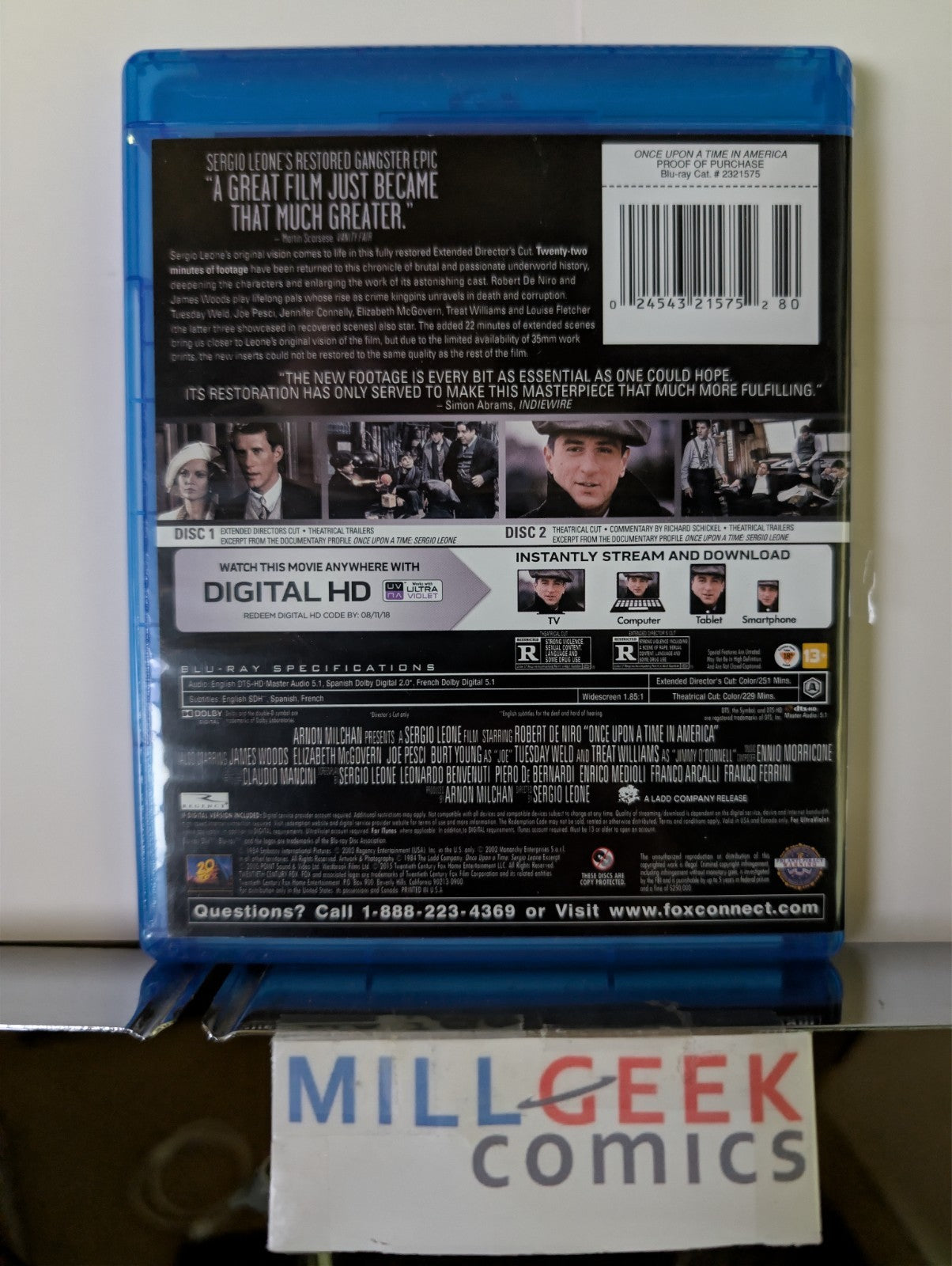 Once Upon A Time in America, Director's Cut (Blu-Ray) OOP -JD