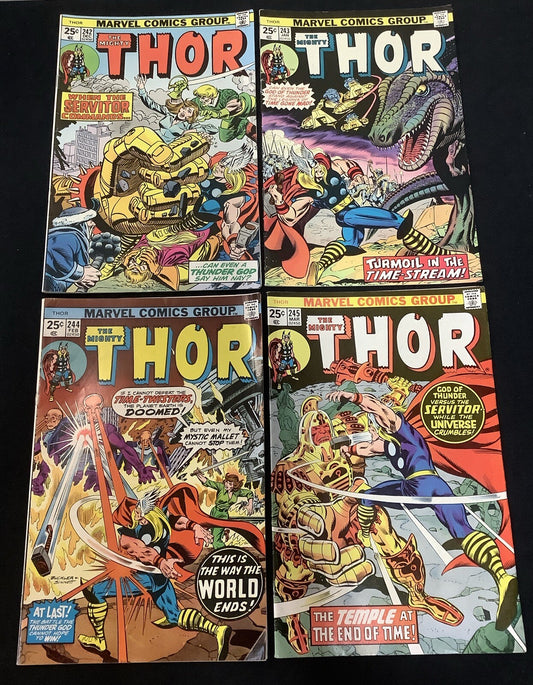 Thor #242-245 Comic Lot, Len Wein/John Buscema, 1st App Of He Who Remains