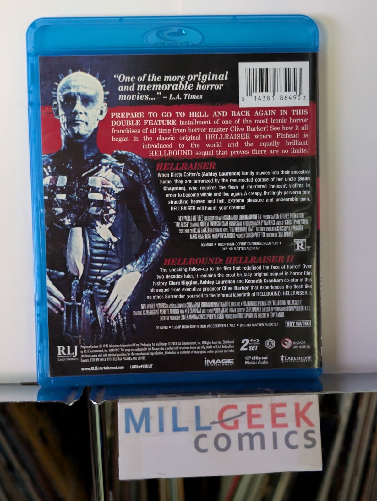 Hellraiser / Hellbound: Hellraiser II, Clive Barker Double Feature (Blu Ray) -JD
