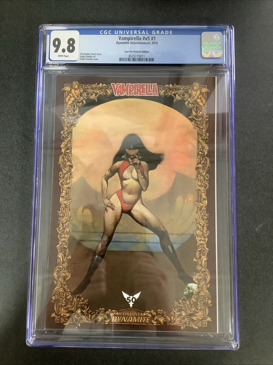Vampirella #1 (vol.5 2019) CGC Graded 9.8, Frazetta Icon Art Variant, 1:100