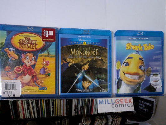 The Secret of Nimh / Princess Mononoke / Shark Tale (Blu-Ray) Like New -JD