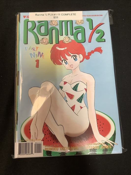 Ranma 1/2 (Part 9) #1-11 Complete Comic Set, Viz Media, Rumiko Takahashi
