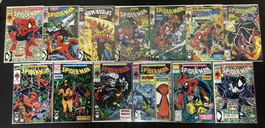 Spider-Man #1-13 Comic Lot, Todd McFarlane, Classic Black Suit Cover, 1990