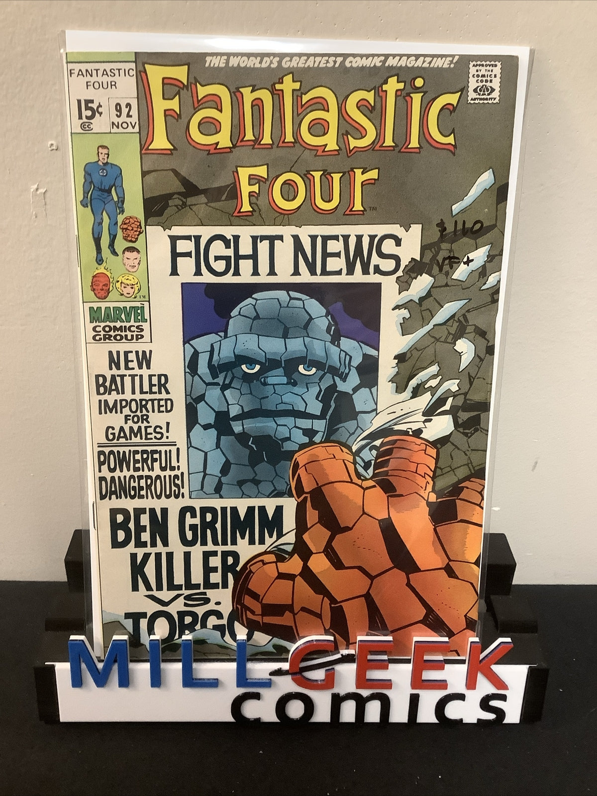 Fantastic Four #92 (1969) VF+ (8.5) Stan Lee/Jack Kirby, “Ben Grimm, Killer!”