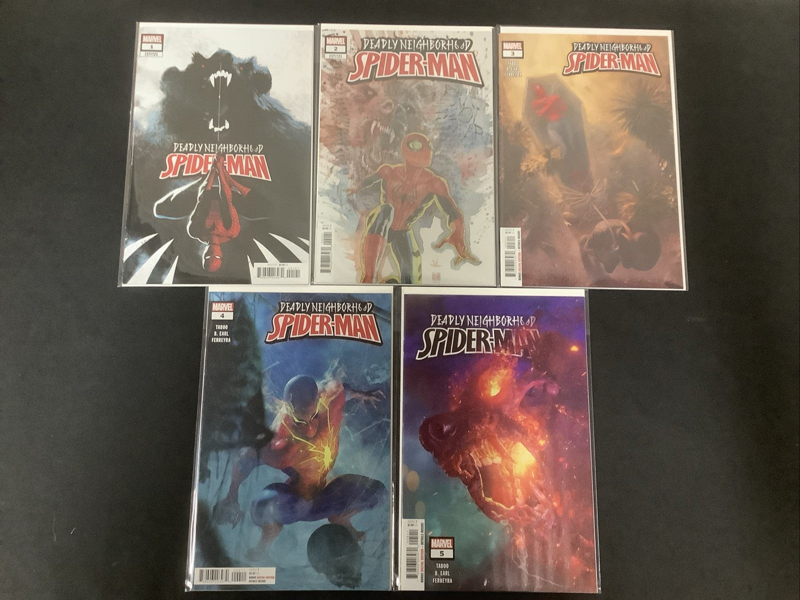 Deadly Neighborhood Spider-Man #1-5 Complete Comic Set, Marvel, B. Earl