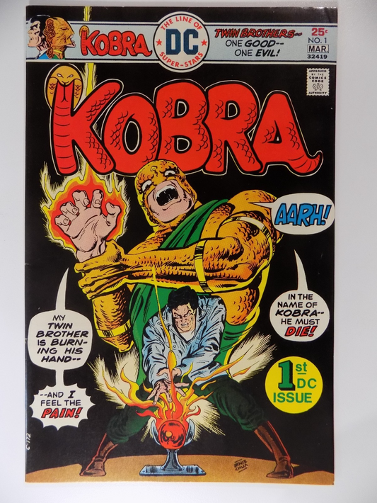 Kobra #1 DC Comic March 1976 Very Fine+