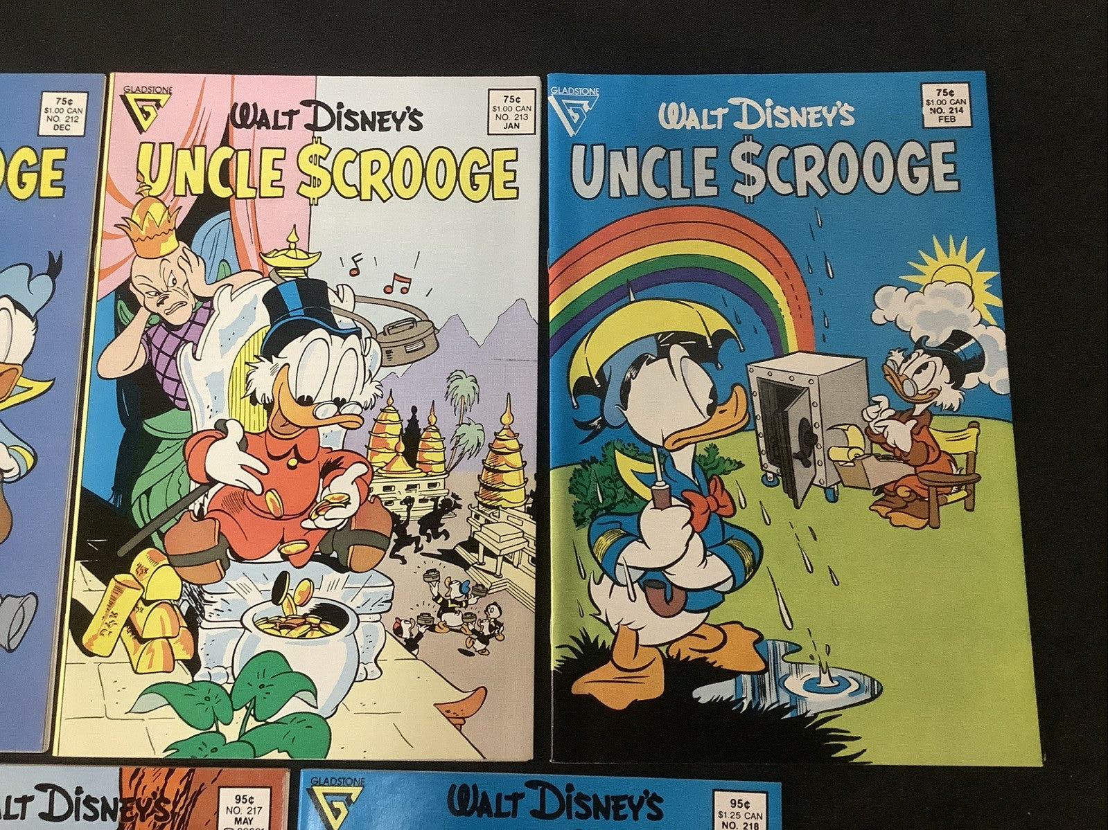 Walt Disney's Uncle Scrooge #210-218 Comic Lot, Carl Barks, Beagle Boys Reprint