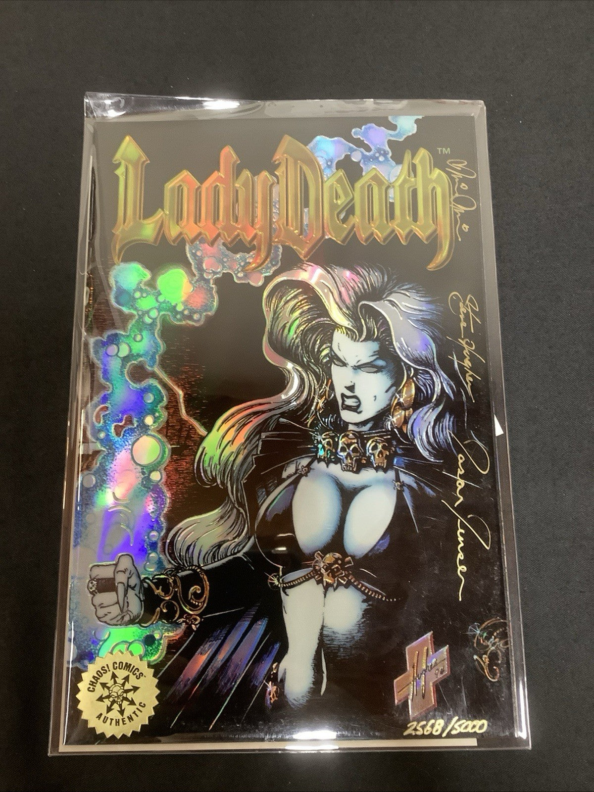 Lady Death II: between Heaven & Hell #1 Refractor Edition, Triple Signed W/ COA